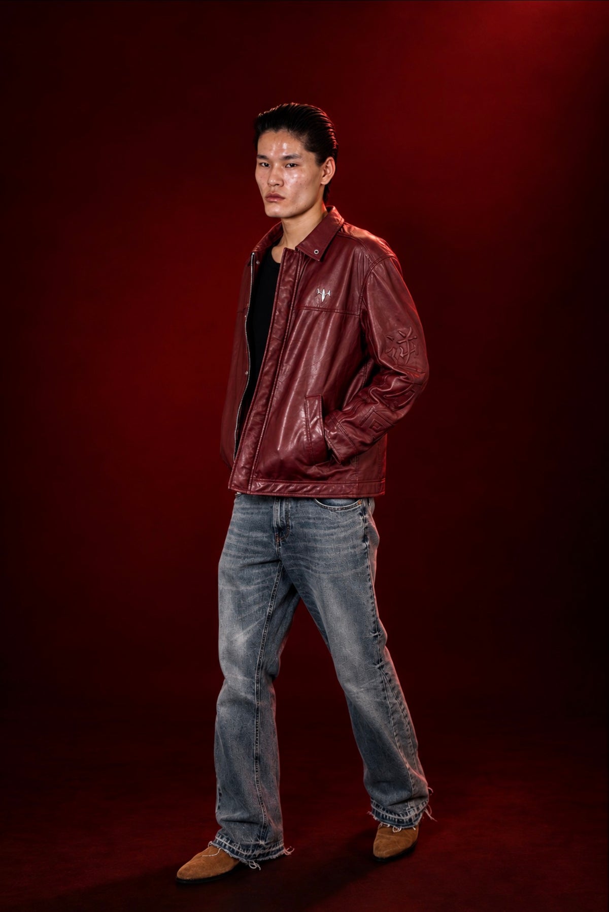 Wrong Way Kanji Leather Jacket