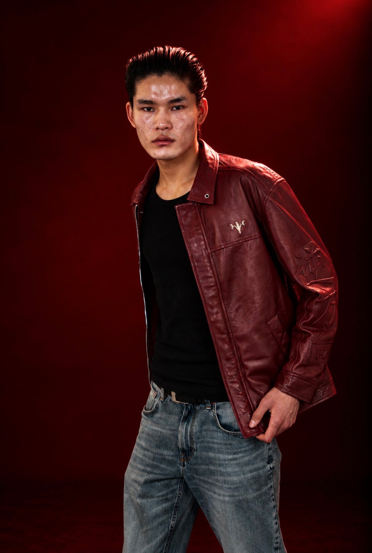 Wrong Way Kanji Leather Jacket